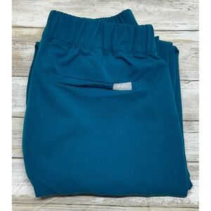 FIGS  pacific Blue Scrub Pants Men's‎ XS Drawstring Elastic cargo po# 2092